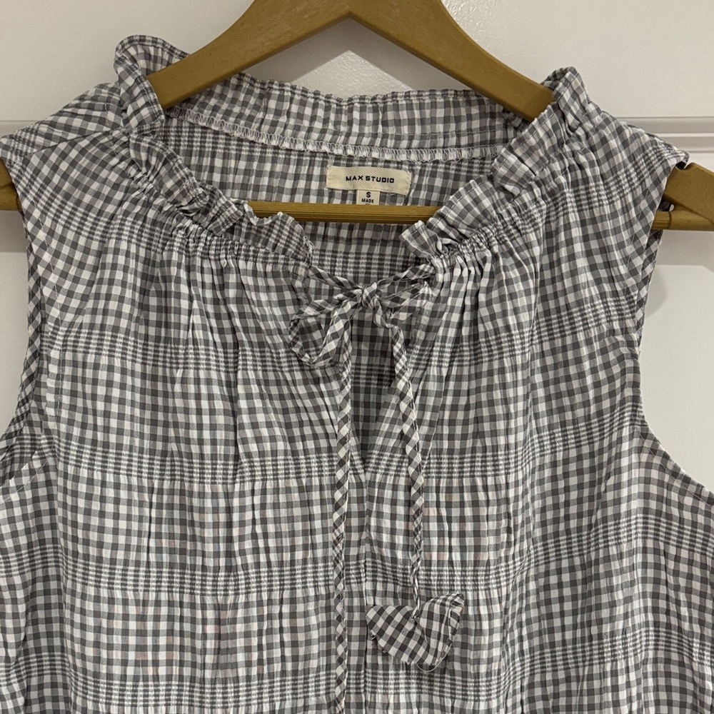 Max Studio Gray Checkered Sleeveless Dress - Picture 4 of 5